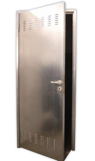 Drzwi stalowe La Porta “80” z 1-ej blachy z wentylacją w górnej i dolnej części