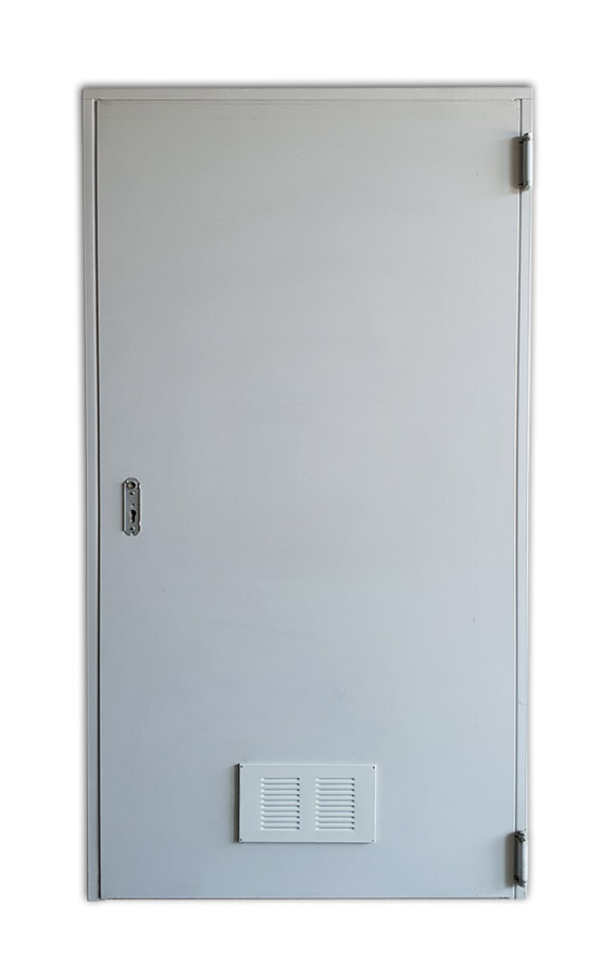 Drzwi przeciwpożarowe Delta EI60 PRAWE wym. otw. w murze 1100 x 2050 mm z kratką